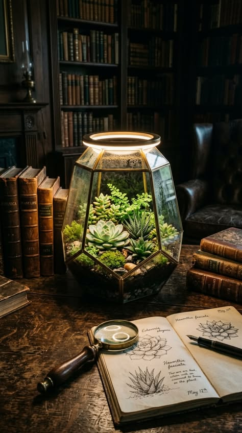 Terrarium w bibliotece